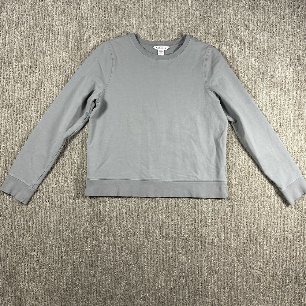Athleta Womens Gray Long Sleeve Crew Neck‎ Pullover Sweatshirt Size M